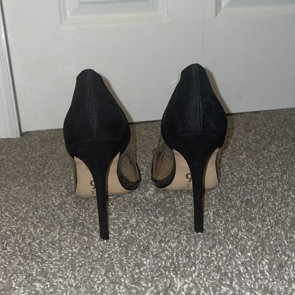 Black Mix No.6 pointed toe heels with clear accent - Picture 3 of 3
